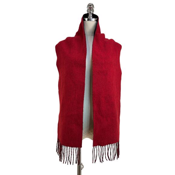Guy Laroche Cashmere Scarf Black Red - Picture 6 of 6